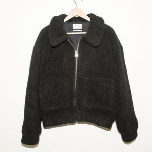 Urban Outfitters Black Chunky Teddy Coat